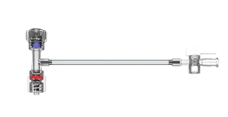 T-Ventil mit 3-Wege-Stopcock Typ I